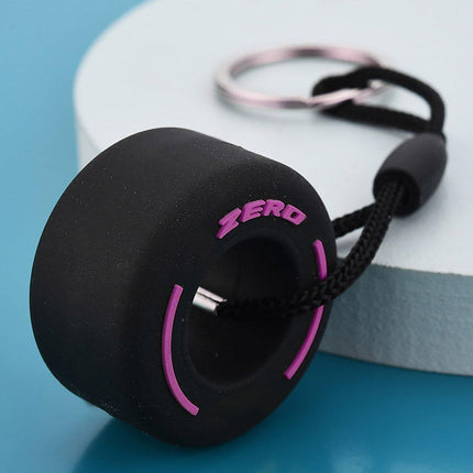 Creative PVC Soft Rubber Tire Keychain Car Key Pendant Schoolbag Accessories
