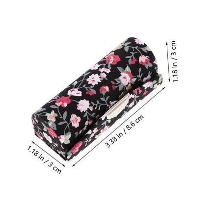8PCS Set Vintage Flower Cloth Lipstick Box Mirror Packaging Portable Gift Case