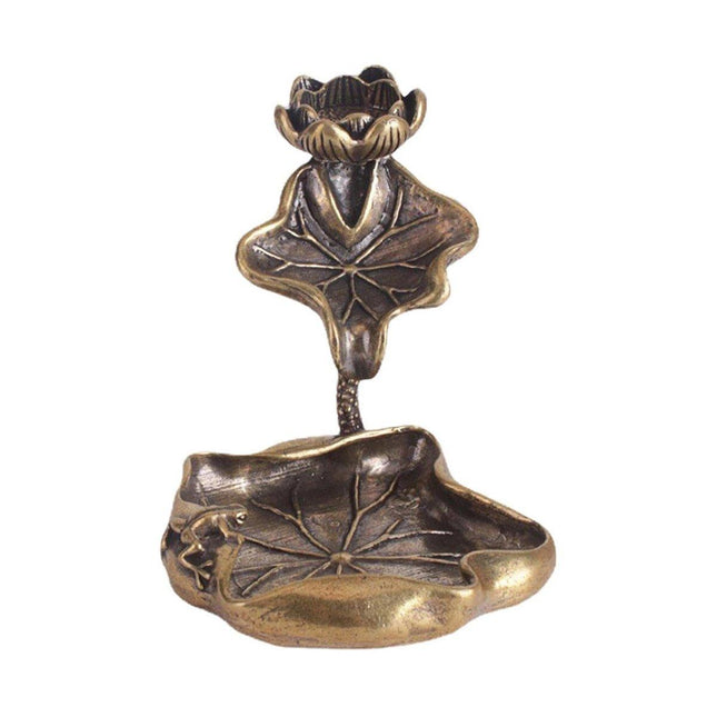 Lotus Flower Incense Holder Flowing Backflow Burner Home Office Decor Ornament