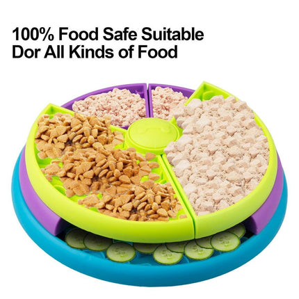 Triple Slow Feeding Bowl Pet Feeder for Cats and Dogs Healthy Eating Bowl