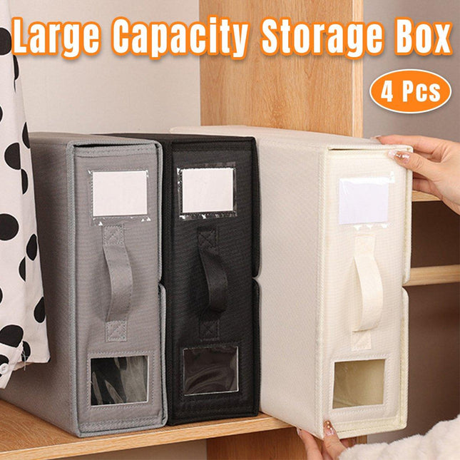 4pcs Simple Pure Colour Storage Boxes Organizer Home Office Storage Solution