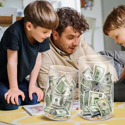 Acrylic Transparent Piggy Bank Savings Box Unbreakable Money Coin Storage Bank