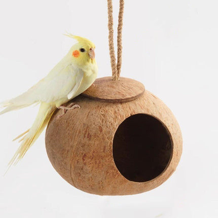 Lanyard Birdhouse Parrot Coconut Nest Bed Hanging Bird Cage for Small Birds