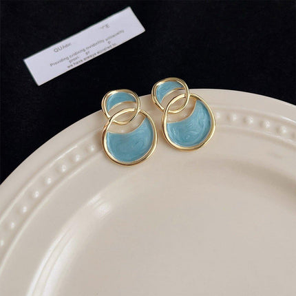 Vintage Haze Blue Earrings Women Elegant Dangle Drop Fashion Jewellery Gift