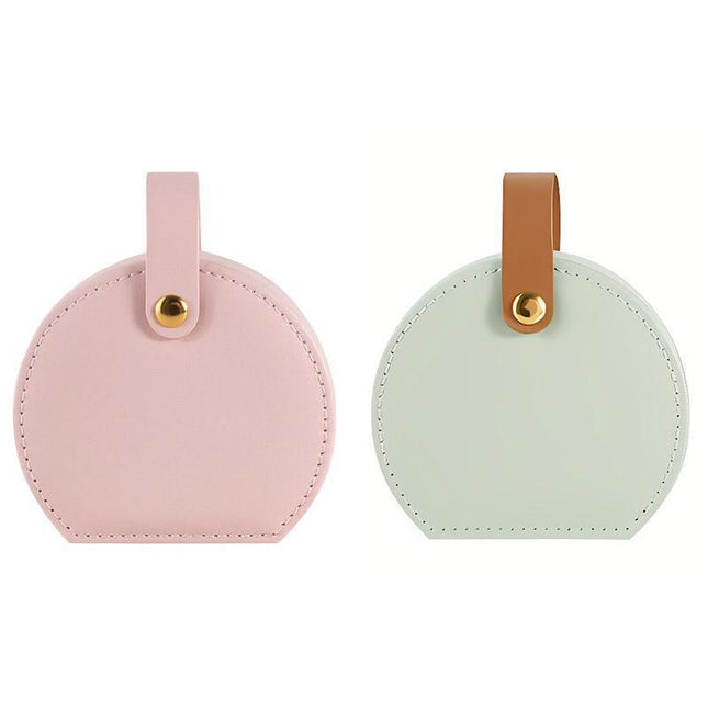 Small Portable Leather Jewelry Box Travel Case for Necklace Ring Earring Storage