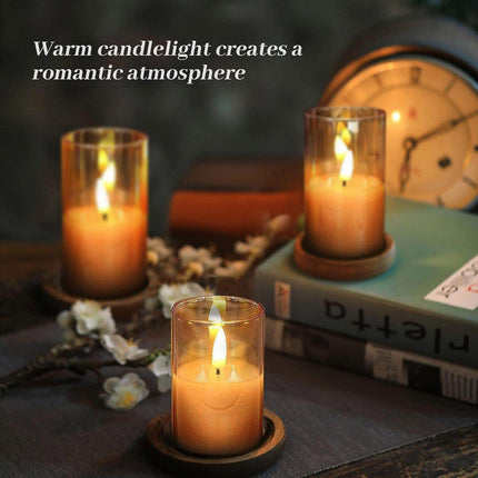 Led Flameless Electric Candle Lamp Acrylic Glass Simulation Flickering Christmas