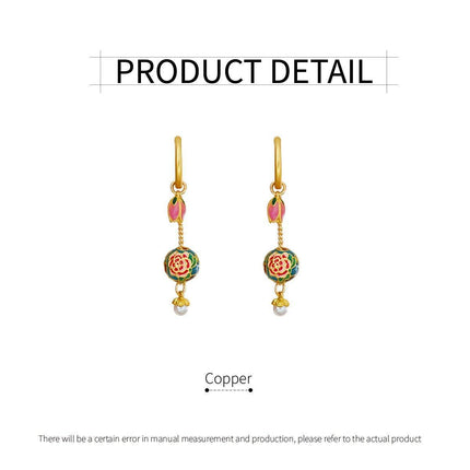 New Chinese Retro Tulip Earrings with Fringe Simple Elegant Design Jewelry
