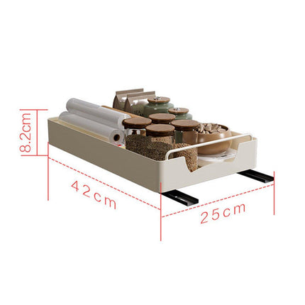 Kitchen Storage Shelf Organizer Sliding Cabinet Basket Pull Out Metal Drawer