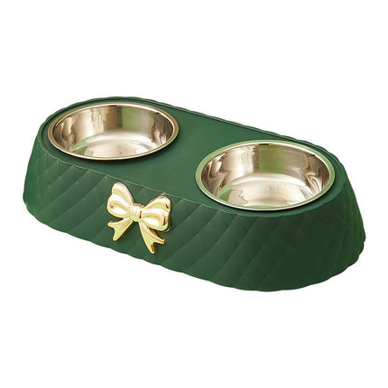 Stainless Steel Double Pet Bowl Non-Slip Anti-Knock Dog Cat Feeder Utensils