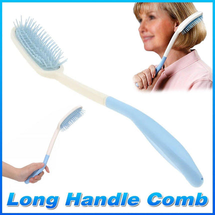 Extra Long Handle Comb Teeth and Brush for Elderly Easy Grip Hair Care Tool