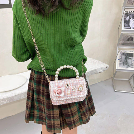 Girls Small Square Princess Handbag Chain Shoulder Bag Kids Messenger Bag