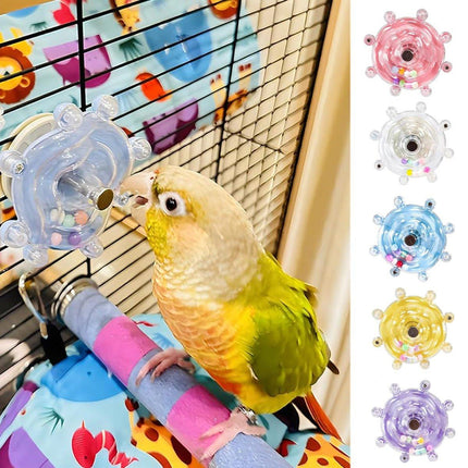 Interactive Parrot Spinning Wheel Stress Relief Toy for Small Birds Durable