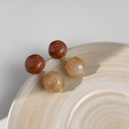 Vintage Coffee Earrings for Women Artistic Temperament Retro Style Jewellery