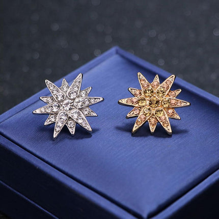 Brooch Six Pointed Star Collar Button Badge Fashion Corsage Pin Accessories
