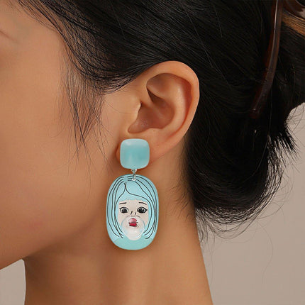 Cute Cartoon Asymmetrical Stud Earrings Fun Fashion Jewelry for Daily Outfits
