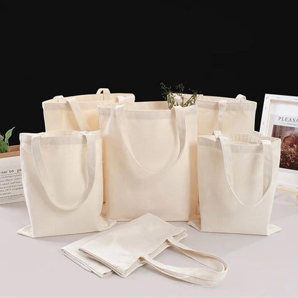 5PCS Canvas Tote Bag Cotton Blank DIY Shopping Shoulder Bags