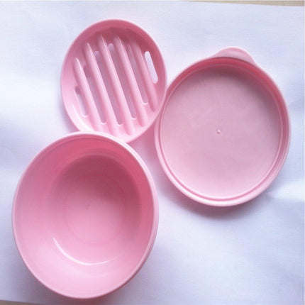 4PCS Round Portable Bathroom Soap Box Lid Travel Soap Holder Draining Soap Dish