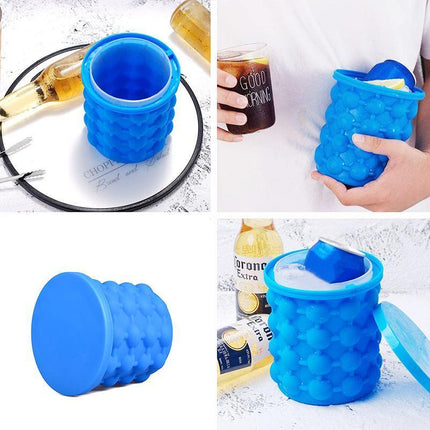 Silicone Ice Cube Magic Maker Revolutionary Space Saving Ice Tray Bucket - Aimall