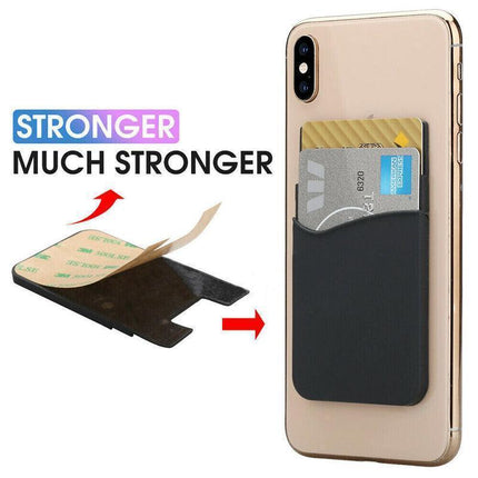 Silicone Mobile Phone Back Double Layers Card Holder Wallet 3M Stick On Adhesive - Aimall