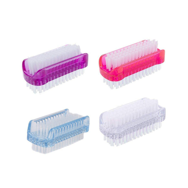 4PCS Two Sided Nail Brush Soft Stiff Bristles Hand Fingernail Scrubber Tool