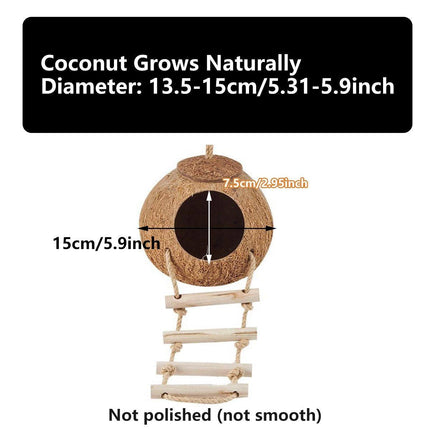 Lanyard Birdhouse Parrot Coconut Nest Bed Hanging Bird Cage for Small Birds
