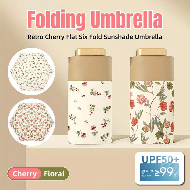 Compact Folding Sun Umbrella Portable UV Protection Travel Rain Shine Dual Use