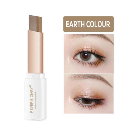 Glitter Double Colour Gradient Eyeshadow Stick Two Tone Eye Shadow Pen Cosmetics - Aimall