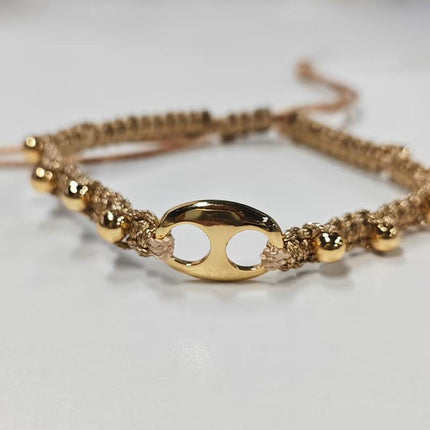 Adjustable Gold Pearl Bracelet Accessory Stylish Hand-Woven Pearls Wrist Chain - Aimall
