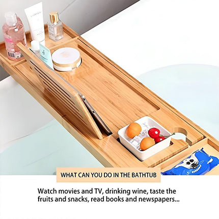 Eco-Friendly Bamboo Bathtub Rack for Enhanced Bath Experience