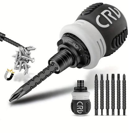 Ratchet Screwdriver Set with Sleeve Dual Head Screwdriver Expansion Cross Bits