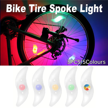3PCS Mountain Bike Spoke Light Colourful LED Wheel Light Silicone Cycling Gear