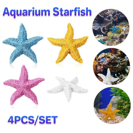 4X Aquarium Resin Starfish Decoration FishTank Marine Simulation Micro Landscape