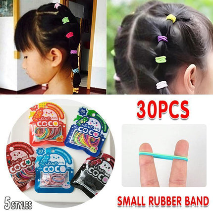 Colorful Small Hair Ties for Children's Hairstyles