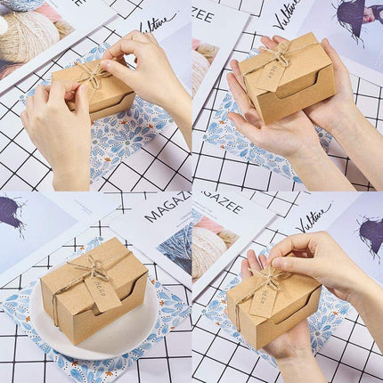 50pcs Retro Rectangular Kraft Paper Wedding Candy Boxes Gift Packaging Box