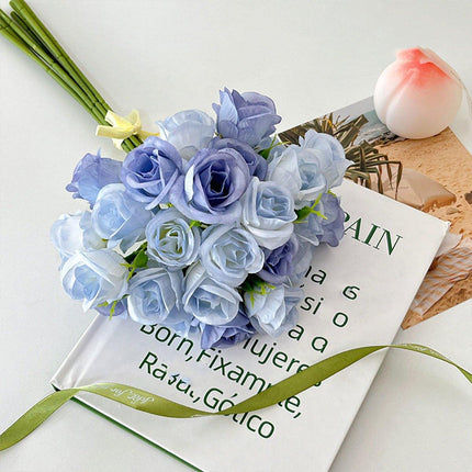 2pcs Artificial Rose Bouquet Valentines Day Gift Fake Flowers Wedding Decor