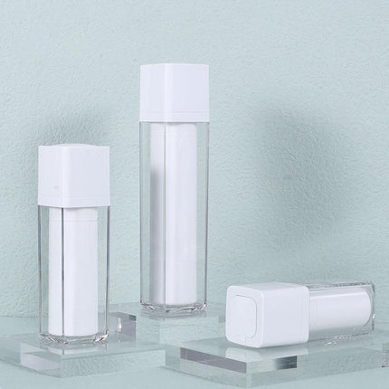 5Pcs Leak-Proof Travel Bottles Transparent Rotary Vacuum Press Lotion Container