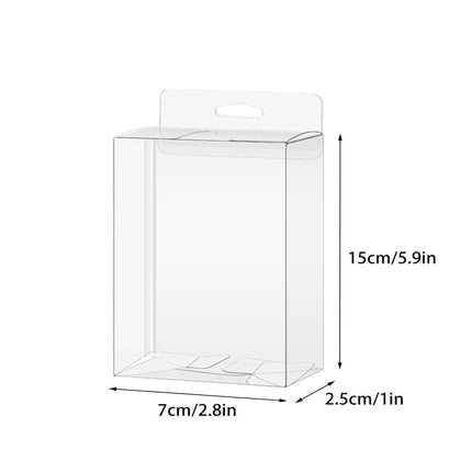 50pcs Transparent Gift Boxes with Hooks Clear Packaging Storage Containers