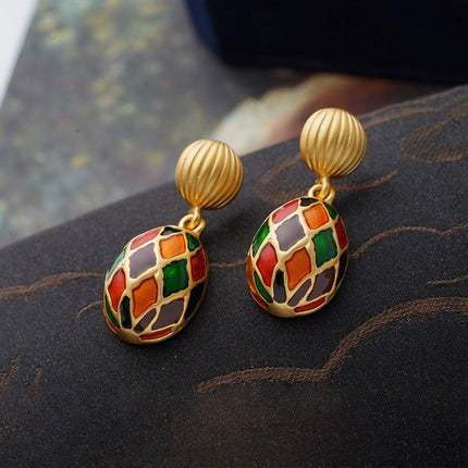 Vintage Metal Pearl Earrings Silver Needle French Retro Luxury Oil Drop Design