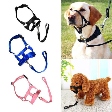 Pink Dog Training Head Collar Halter Stop Pulling Training Tool Harness Strap Leader - Aimall