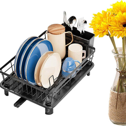 Multifunctional Dish Rack Sink Drain Tray Cutlery Storage Organizer Bowl Holder