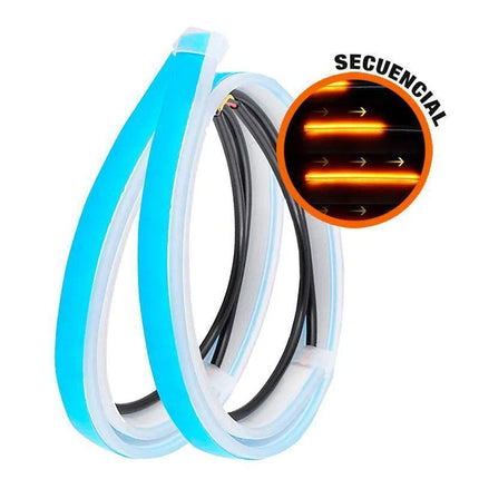 2x 60CM Car LED Strip DRL Turn Signal Switchback Indicator Daytime Running Light - Aimall