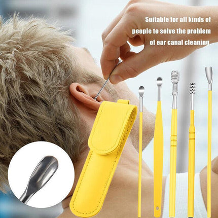 6Pcs Earpick Ear Wax Curette Ear Cleaner Remover Spoon Ear Cleaning Tool Kit - Aimall