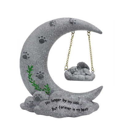 Moon Resin Pet Memorial Tombstone Ornament Garden Decoration for Lost Pets