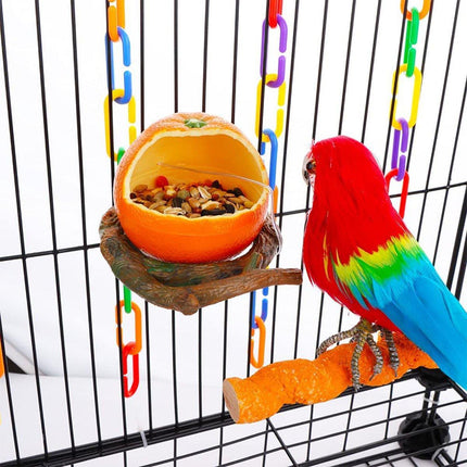 Parrot Feeding Bowl Fruit Shaped Water Food Container Dish Cage Bird Feeder Cup - Aimall