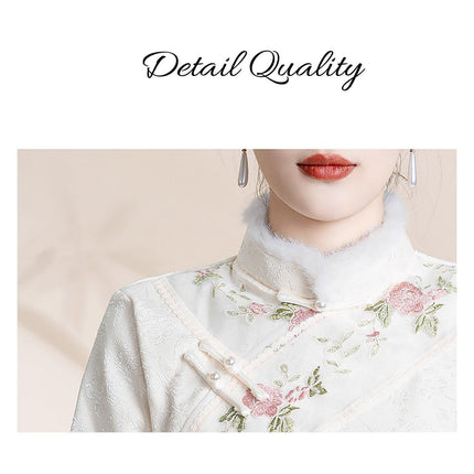 New Chinese Cheongsam Dress National Style Traditional Qipao Outfit for Women