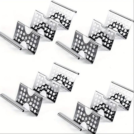 4pcs W Shape Stainless Steel Taco Holder Stand for Pancakes and Food Serving