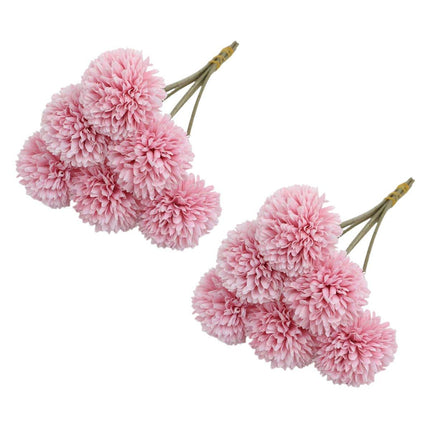 12pcs Artificial Dandelion Fake Flower Simulation Arrangement Desktop Decoration
