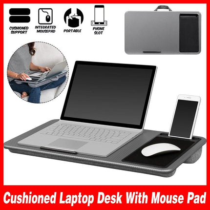 Multi Functional Laptop Desk with Cushion and Mouse Pad for Computer and Tablet