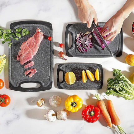 3pcs Wheat Straw Plastic Cutting Board Set Chopping Board Kitchen