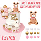 13pcs Teddy Bear Cake Decoration Set Party Birthday Teddy Bear Cake Topper